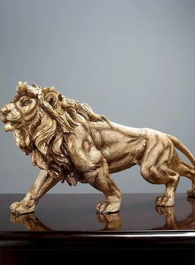 创意雄狮雕塑摆件客厅电视柜酒柜装饰品办公室桌面树脂工艺品礼品