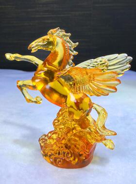 琉璃马摆件工艺品马到成功飞天马飞马高档家居装饰品客厅办公室礼