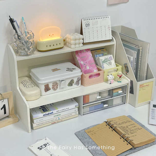 Ins desktop storage rack multifunction dressing table cosmetics organization rack multi-layer desk debris storage rack