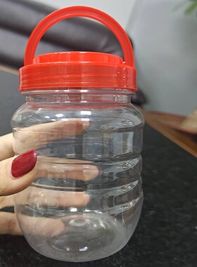 Thickened Honey Bottle Plastic Jar with Lid, Transparent Lea