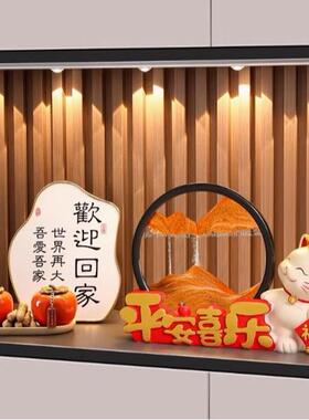 招财猫流沙厅画漏摆件轻奢bj834-乔高档客迁之喜沙装饰搬家礼物新