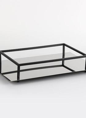 极简艺术金属盘框架托摆样件别墅酒店板间客厅NJW卧室收纳软盘装