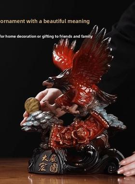 高档陶瓷摆件大展宏图雄鹰家桌厅玄关办公室面装饰客品居老鹰工艺