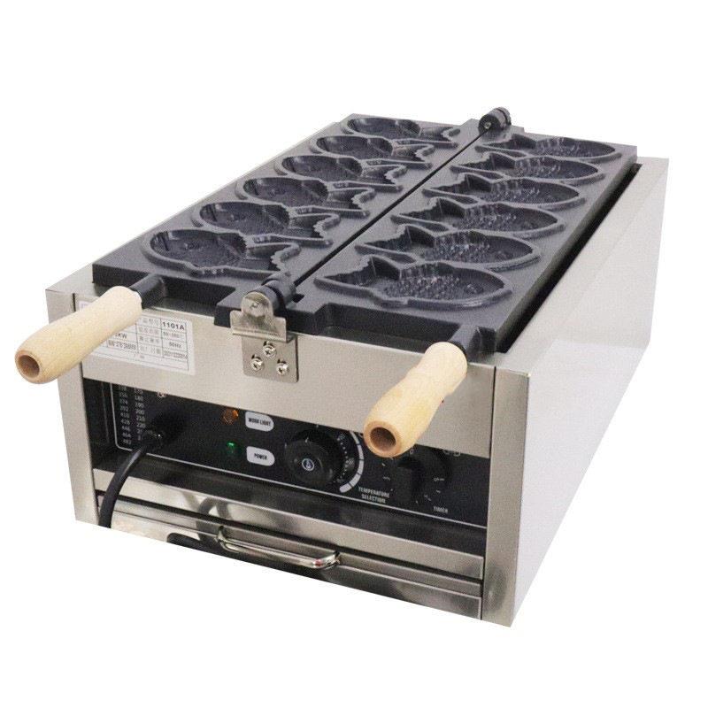 Taiyaki machine commercial mini 12 small fish cake machine popping pancake machine electric heating stall snack equipment