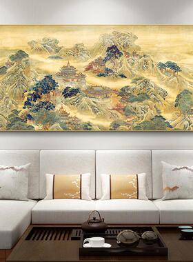 蓬莱仙境图画仙堂堂口背景山水挂画佛道装饰画神龛墙壁面装画昆仑