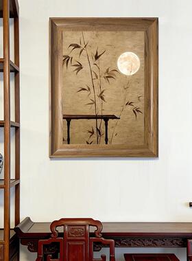 法式复古中古风电表箱装饰画免打孔竹子客厅弱电箱遮挡电闸盒挂画