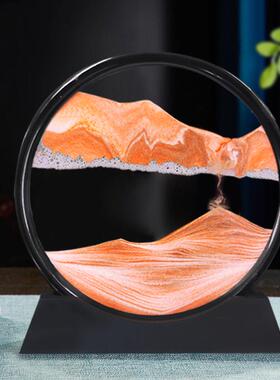 创意沙漏流沙画 画摆件工艺礼品创意家居装饰办公室酒柜刻字定制l