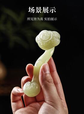 高档玉蓝宝石吉祥如意品手机家居客厅入口办公室石桌面装饰乔迁礼