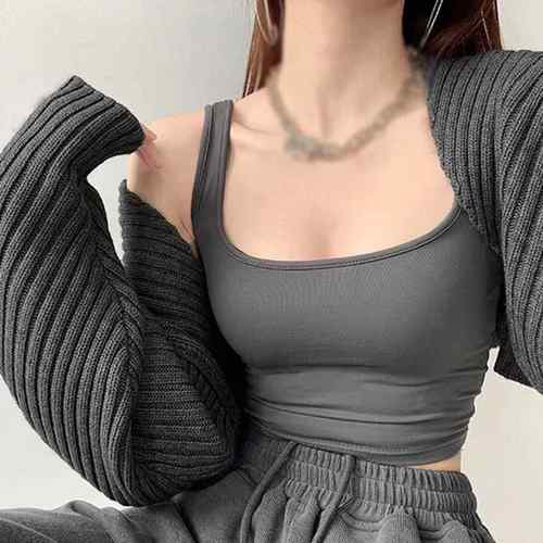Open Front Solid Color WomenBolero Shrug Cardigan Cropped - 图2