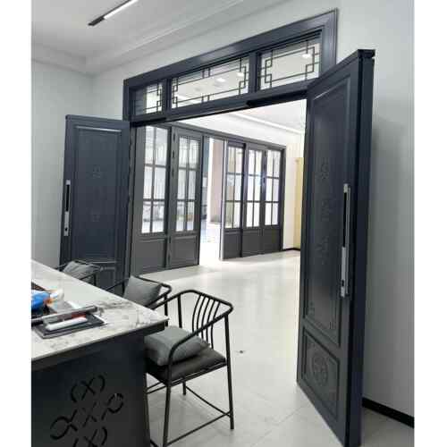 入户大门重型pt推拉平开一体门三联动pd折叠门商铺180度靠墙开启 - 图3