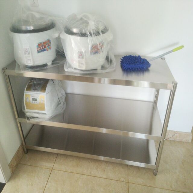 Kitchen storage rack 3-layer stainless steel microwave oven rack floor-standing multi-layer vegetable pot rack rack 4 storage storage rack