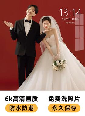 婚纱照放大墙挂相框窄边框定制照相馆床边婚纱照家庭肖像儿童3648