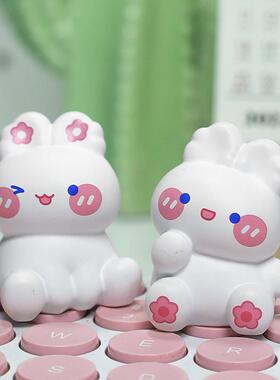 茶茶奈奈迷你兔子摆件可爱少女心微景观装饰品汽车内饰送女生礼物