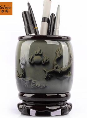 班德拉斯    新款书房明清古典笔筒办公室装饰工艺品摆件