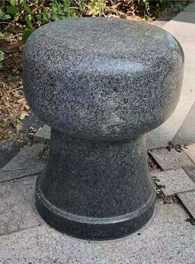 芝麻白石墩子石柱子阻车石球厂家公园文旅建设挡车石路桩摆件