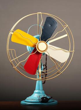 高档复古厅欧式电风扇模厅型件家居仿古装饰品餐服装摆店咖啡橱窗