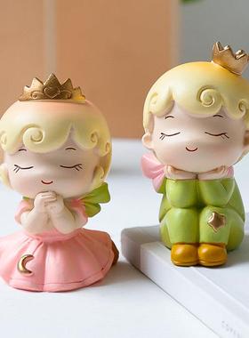 可爱娃娃摆件少女心房间布置北欧治愈系小物件创意家居桌面装饰品