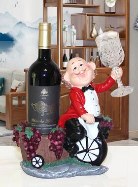 北欧创意斜放红酒架摆件现代轻奢高档家用玄关酒柜装饰红酒架摆件