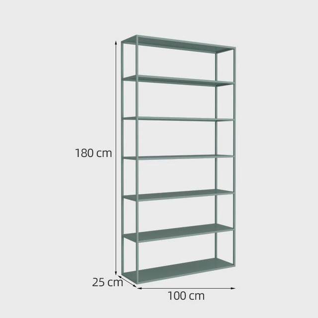 Modern wrought iron bookshelf multi-layer storage bookshelf office wall floor display rack shelf light luxury display