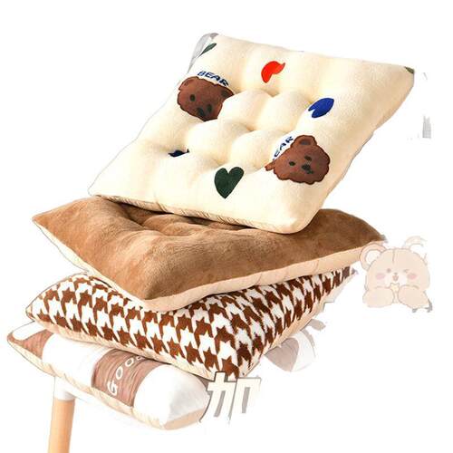 新款坐垫椅垫屁股垫学生牛奶绒加厚板凳教师凳子毛绒板凳办公室 - 图3