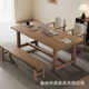 Double reading large board study full length table solid wood study desk workbench home Nordic living room simple large