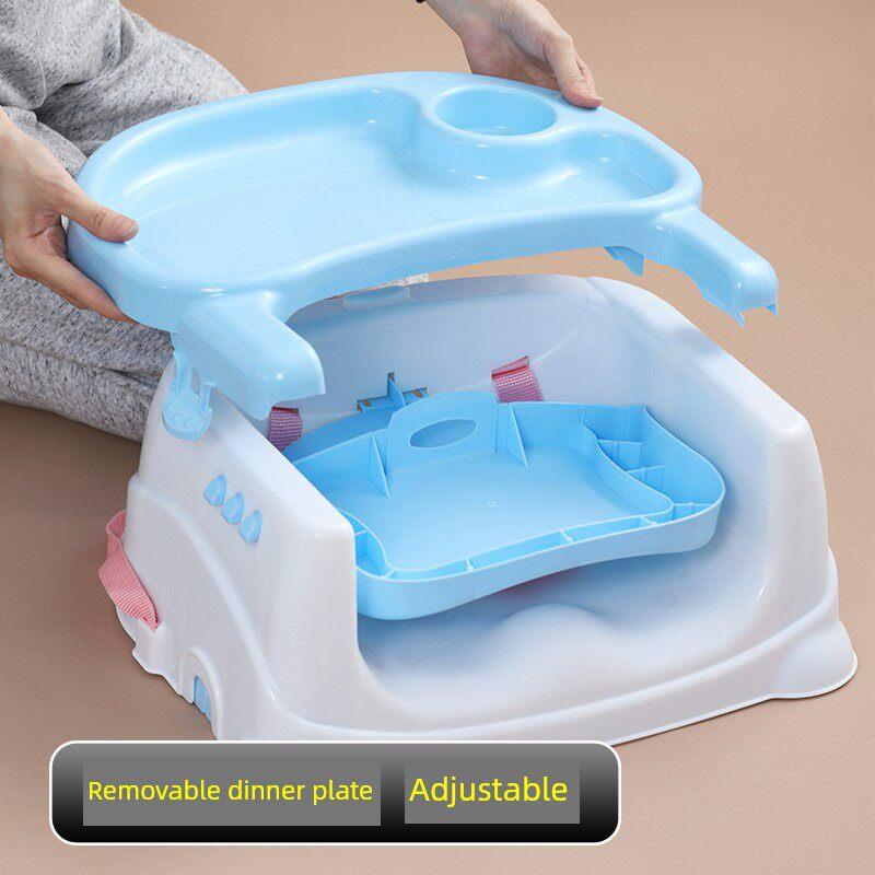 Household plastic children's dining chair portable toddler fixed belt baby infant dining chair plastic children's dining chair