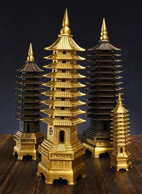 黄铜加厚机压文昌塔 九9层13十三层 书桌摆件 铜器厂家
