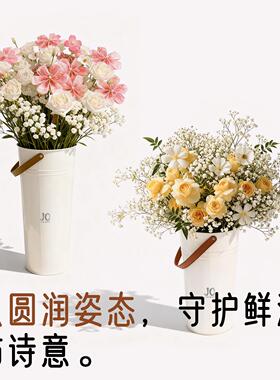 JO英国北欧风家用醒花桶泡鲜花束插花深水桶大花瓶装饰简约| 咽揣