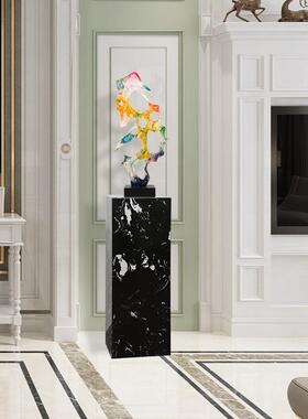 现货大理石酒店大堂别墅客厅落地大底座摆件基座雕塑底座雕塑台