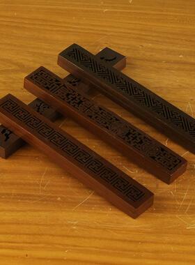 黄炉铜盒子线香卧香盒香炉香线具用品雕刻香携盒便式镂246空香盒