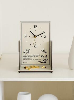 WOZOOM屋准入户玄关桌面装饰摆件电视柜摆放式钟表创意家居装饰品