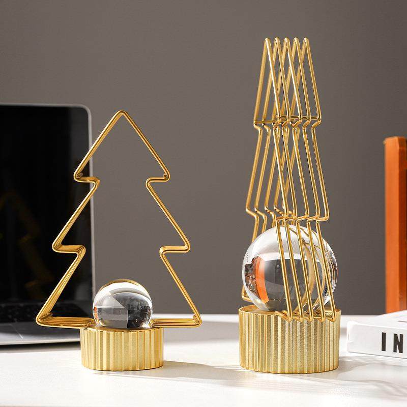 客厅电视柜摆件轻奢高档2025新款创意铁艺圣诞树水晶球客厅电视柜,淘宝优惠券,粉丝福利购,淘宝优惠卷