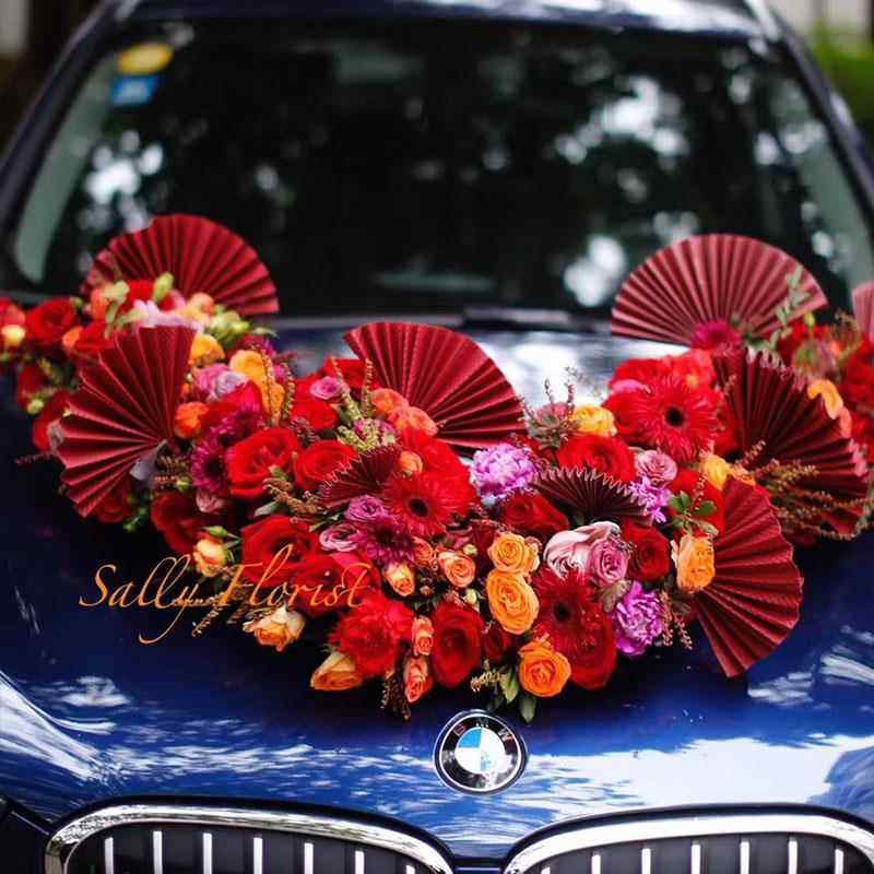 网红纸扇开业花篮年宵花鲜花装饰吊扇扇子花艺花店折扇插花桶礼盒,淘宝优惠券,粉丝福利购,淘宝优惠卷