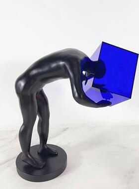 简约现代思想囚笼人物抽象雕塑工艺摆件样板房间客厅家居软装饰品