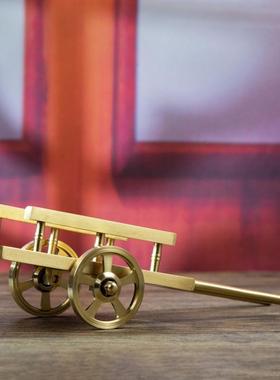黄铜手推车满载而归板车办公室摆件五谷丰登创意铜工艺品高档复∑