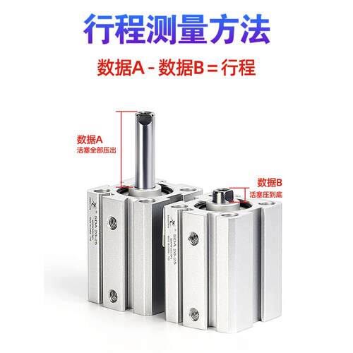 星辰气动薄型气缸SDAS63/50/100/80-5-15-20X25X30*35X45X75S内牙 - 图2