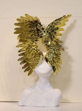 现代轻奢天使翅膀人像雕塑 售楼处玄关电视柜装饰艺术工艺品摆设