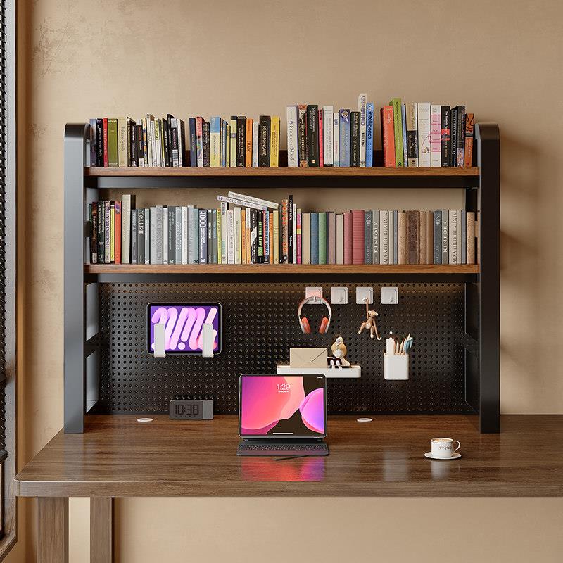Desktop storage rack hole board bookshelf student desk multi-layer storage rack computer desk vertical layered organizing rack