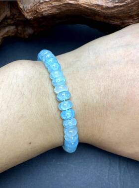 temu希音TK跨境爆款手链蓝玉髓琉璃水晶手串新品女士手链学生手链