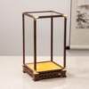 Mahogany glass cover Guanyin Buddha statue cultural toys antique crafts ornaments chicken wing wood cage display dust cover customization