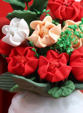 1：12迷你娃娃屋家具配件花园场景摆件花盆花卉微缩仿真花插花