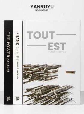 简约现代黑白灰精装组合装饰样板间客厅书房架书本装饰品摆件真书