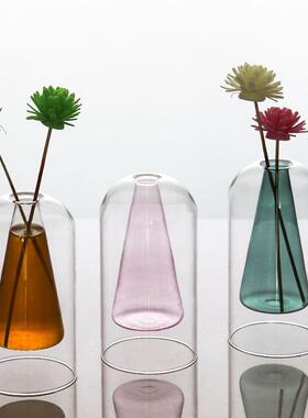 香薰瓶玻璃空瓶透明无火配件家居装饰摆件藤条干花香氛ins风家居