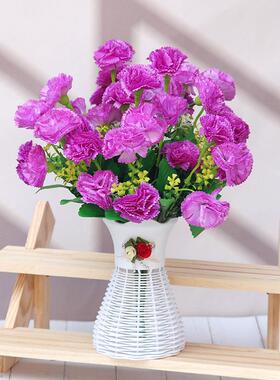 康乃馨玫瑰假花彷真花束装饰品房间摆设室内塑料花卉盆栽客厅摆件
