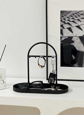 玄关钥匙收纳摆件轻奢高档桌面置物架多功能收纳架饰品首饰展示架