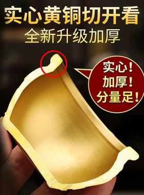 2025新款招财进宝纯黄铜百福缸冰箱顶部聚宝盆店铺家庭摆件