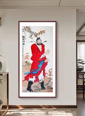 天师钟馗画像挂画伏魔图玄关客厅人物国画农村自建房别墅中堂壁画