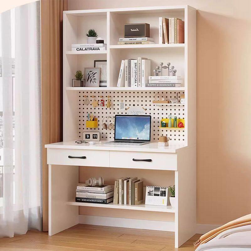 Desk bookshelf integrated computer table with hole board home bedroom student public table study table writing table