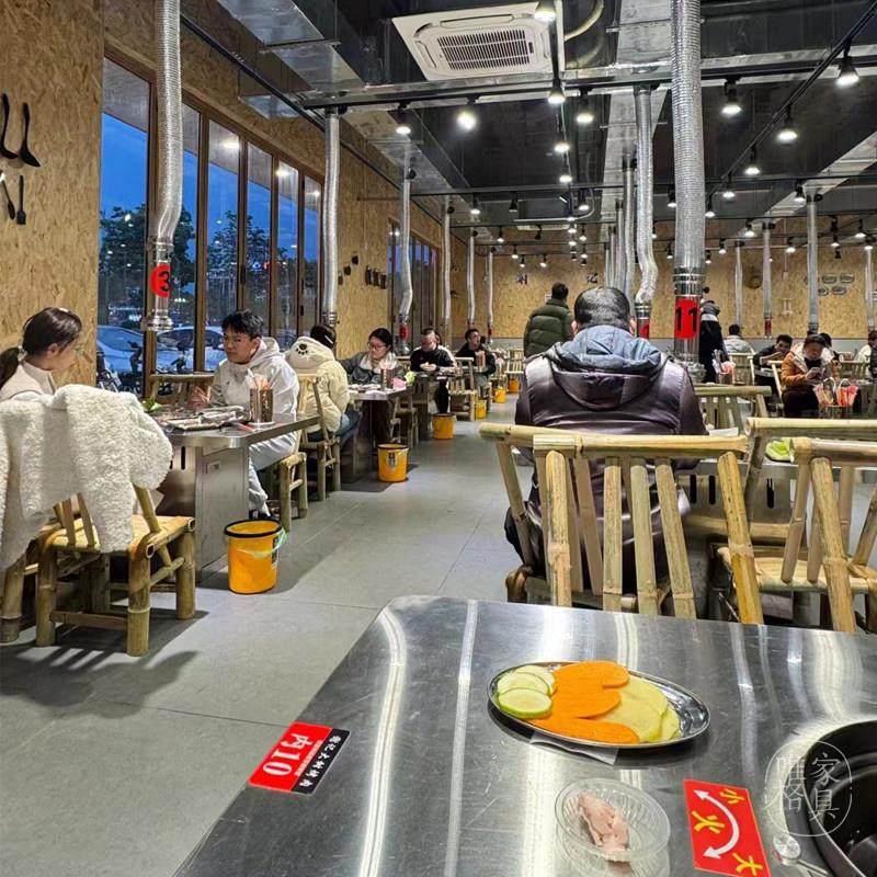 谢记大树不锈钢炭火烤肉桌椅商用工业风不锈钢火锅桌子电磁炉一体,淘宝优惠券,粉丝福利购,淘宝优惠卷