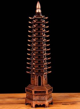 黄铜九层文昌塔文昌塔小摆件铜器复古实心托塔李天王的塔小号